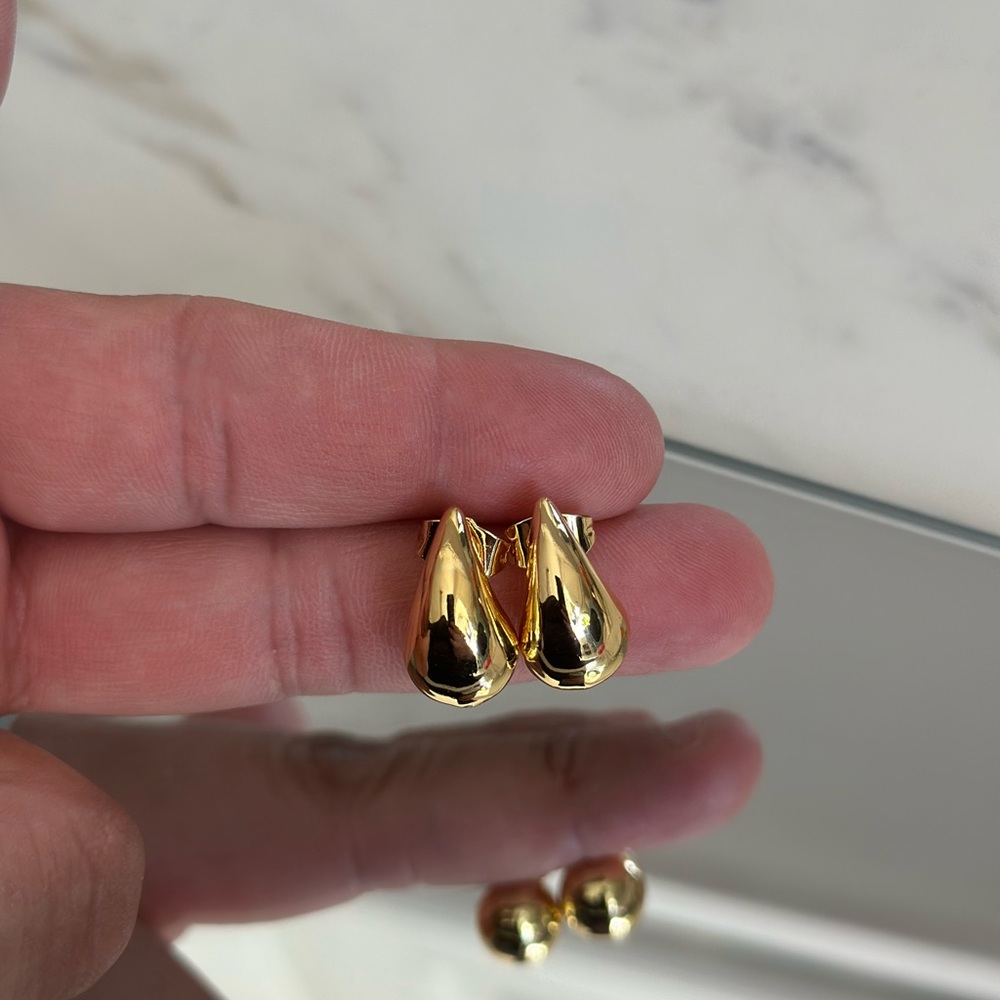 Elegant Gold Plated Teardrop Earrings